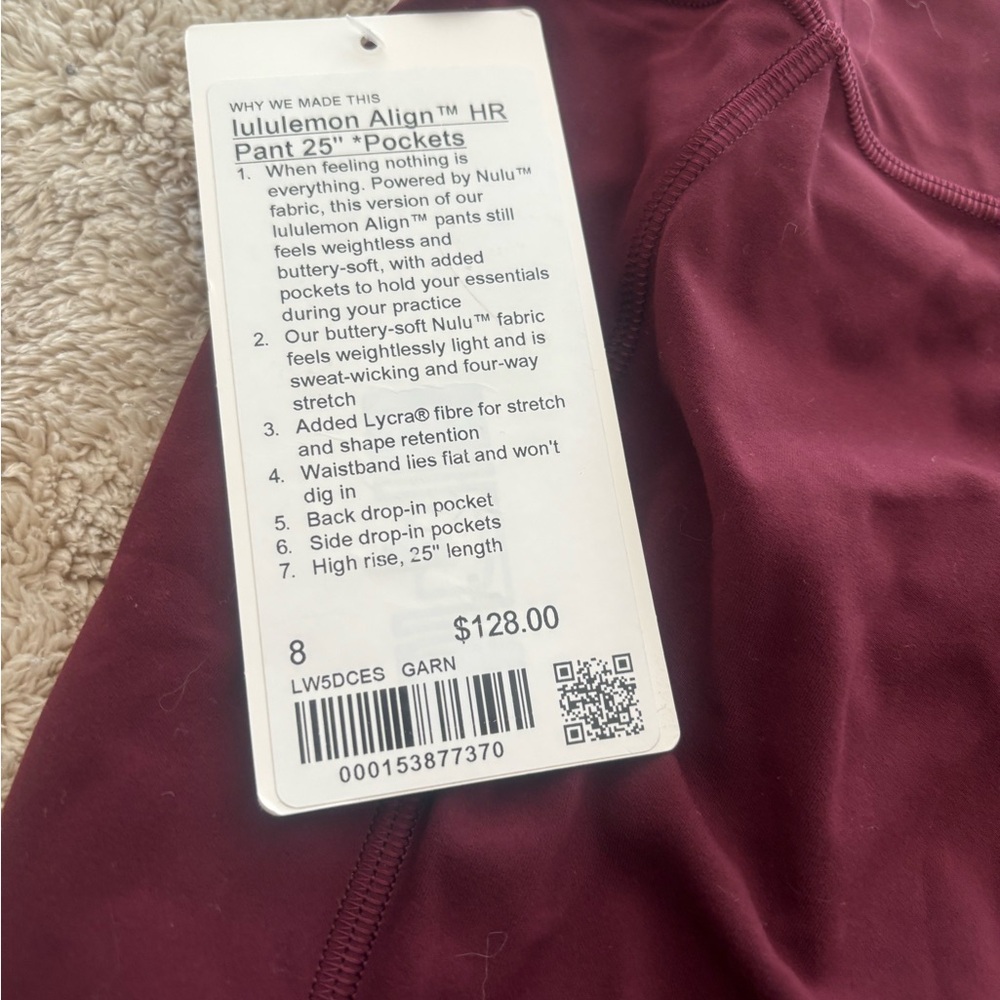 Lululemon Athletica High-Rise Pants in Deep Burgundy